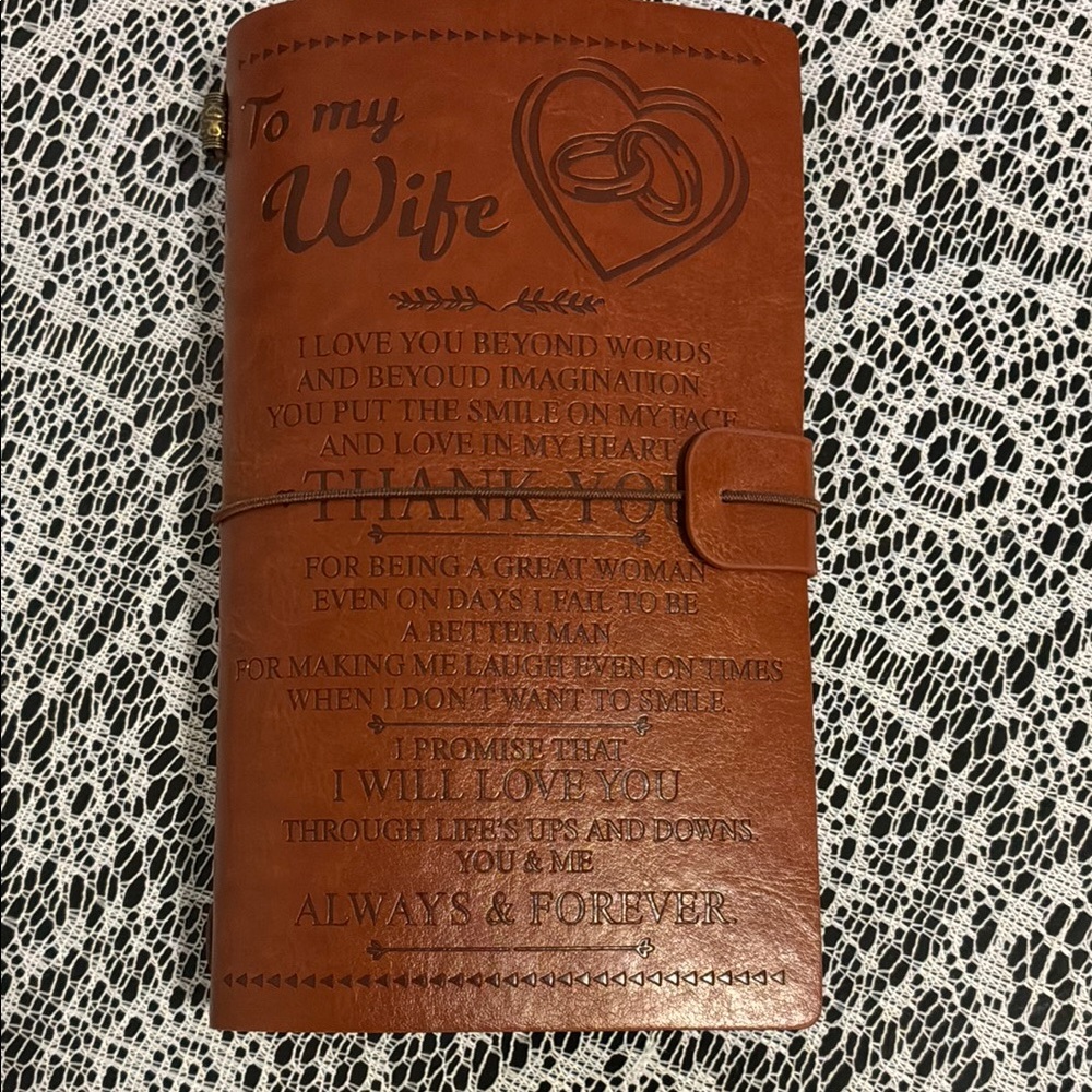 Brown Leather Journal Organizer